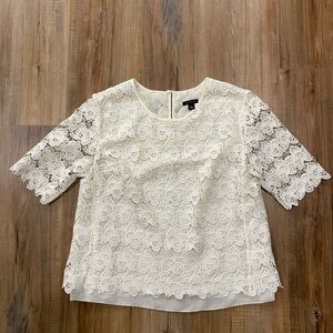 Lace Short Sleeve Top Ann Taylor